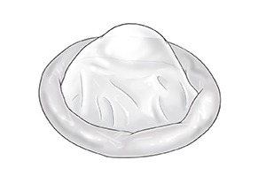 Male condom before use.